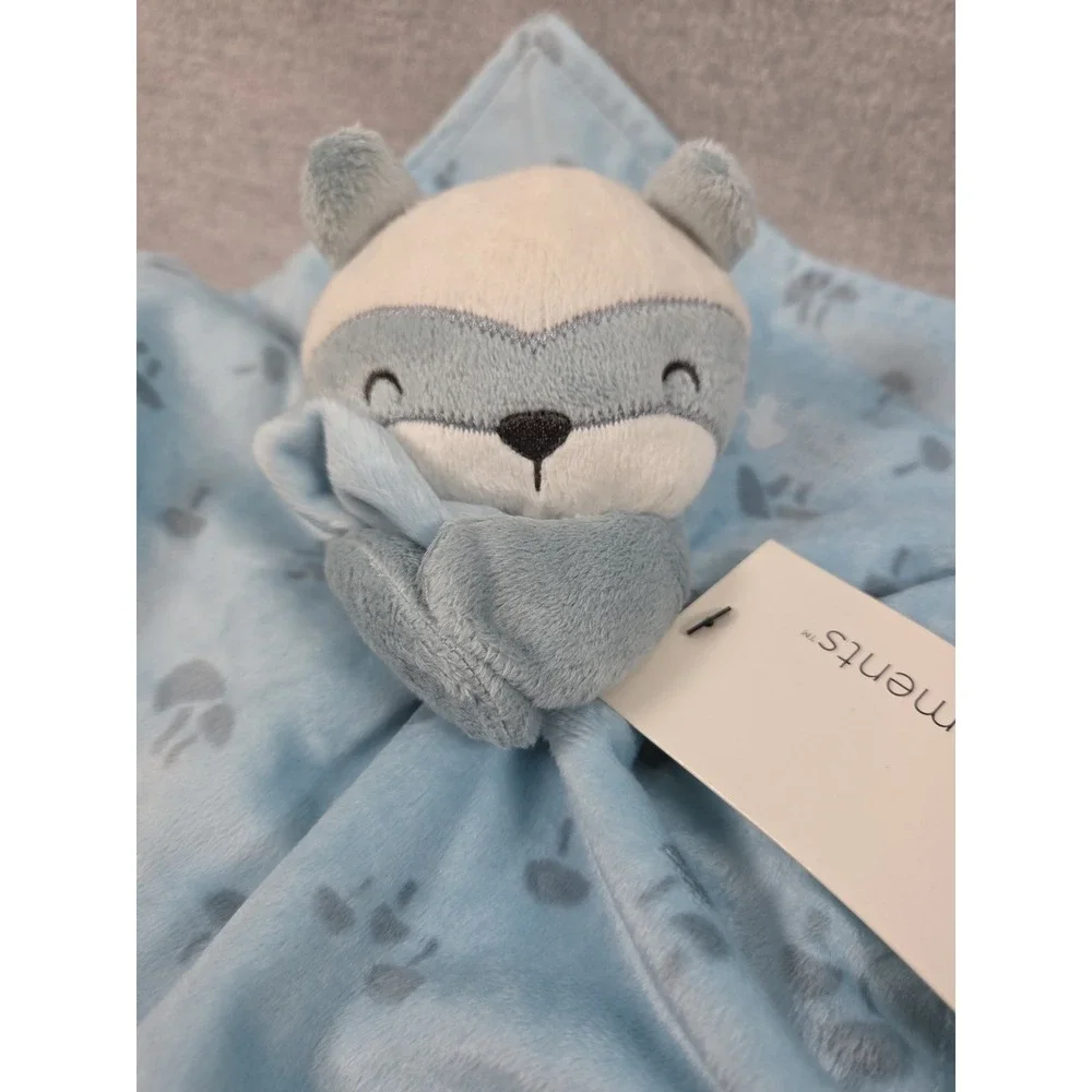 Modern Moments by Gerber Raccoon Baby Blue Plush Lovey Security Blanket NEW
